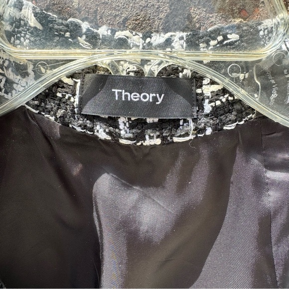 Theory Black & White Moto Jacket Sz 4 - Picture 7 of 8